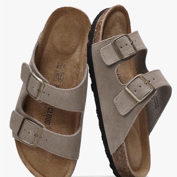 Project cloud - Grey leather “Birkenstock” sandals - NEW with tag - Picture 2 of 5